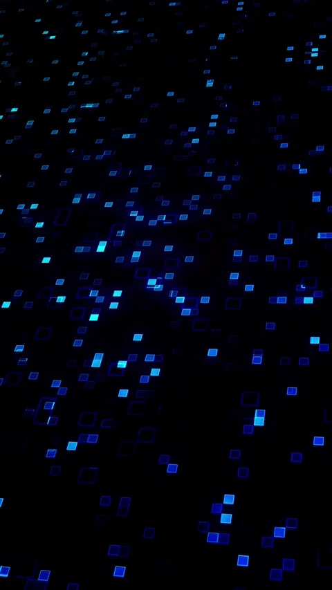 Vertical digital motion background featuring animated blue geometric shapes Stock Footage 336465443