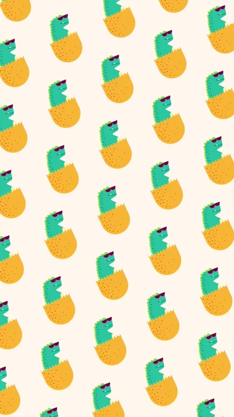 Vertical Dinosaur egg seamless pattern looping animation Stock Footage 342036995