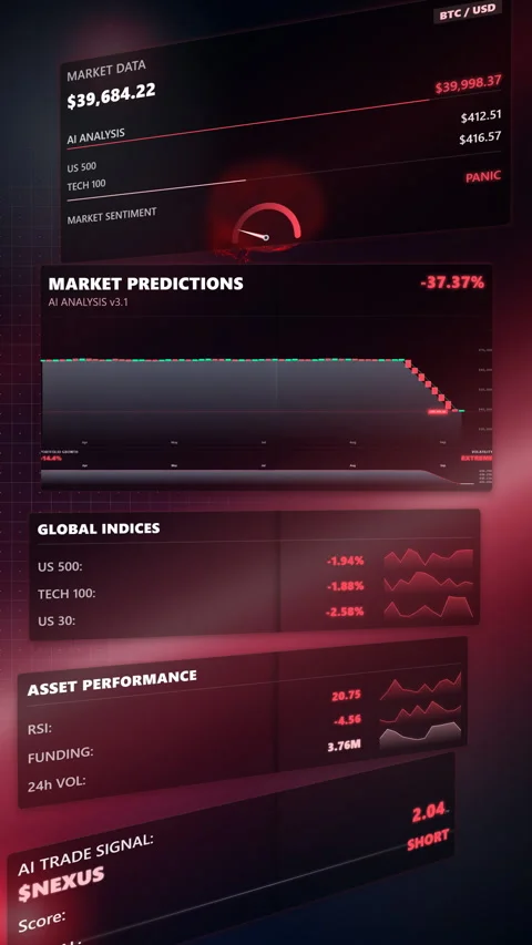 Vertical direct frontal view of a bear market alert system, Vertical 9:16 4K Stock Footage 338406089