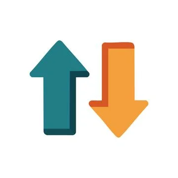 (Vertical Direction Arrows. Graphic illustration depicting contrasting move.. Stock Illustration