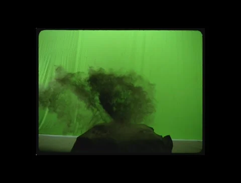 Vertical Dirt Dust Plume Compositing Element On Green Screen Stock Footage 335383349