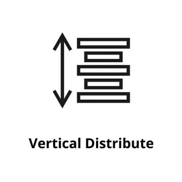 Vertical Distribute Line Icon Illustrazione stock