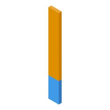 Vertical divided bar chart representing market share or target achievement Stock Illustration