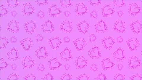 Vertical Doodle Hearts Pattern v2 Video stock 254495465