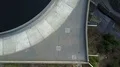Vertical down aerial flight over Okertalsperre dam Harz mountain range Germany 4k or 4k+ Resolution