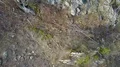 Vertical down aerial shot gorgeous rock in german Harz mountain range landscape 4k or 4k+ Resolution