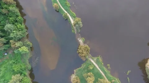 Vertical Down Shot of River Bank Video stock 59622567