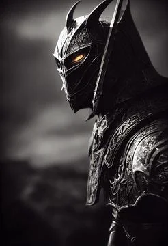 Vertical dramatic illustration of a powerful warrior in the battlefield Illustrazione stock