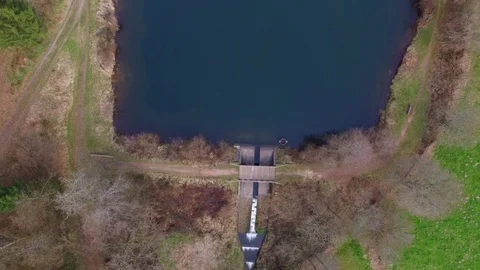 Vertical drone flight at the Eutersee Stock Footage 74351392