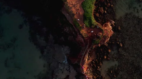 Vertical drone flight over Parrot Rock Island in Mirissa Stock-Footage 316750240