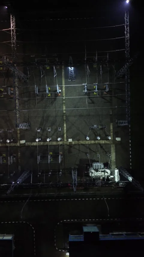 Vertical Drone Footage of High Voltage Substation Stock-Footage 267323117