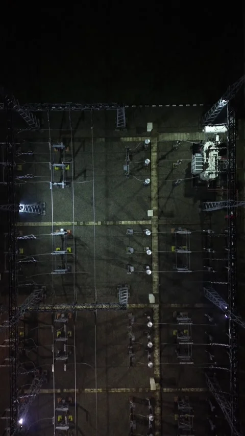 Vertical Drone Footage of High Voltage Substation Stock-Footage 267323403