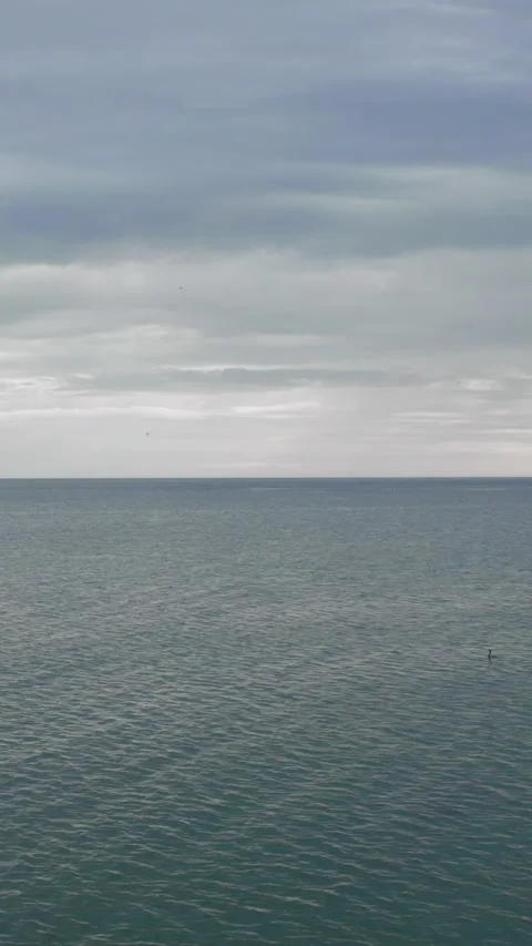 Vertical Drone Horizon View of the St. Lawrence Rive -2 Stock Footage 308664573