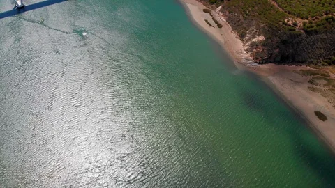 Vertical drone shot of green river. Stock Footage 127685522