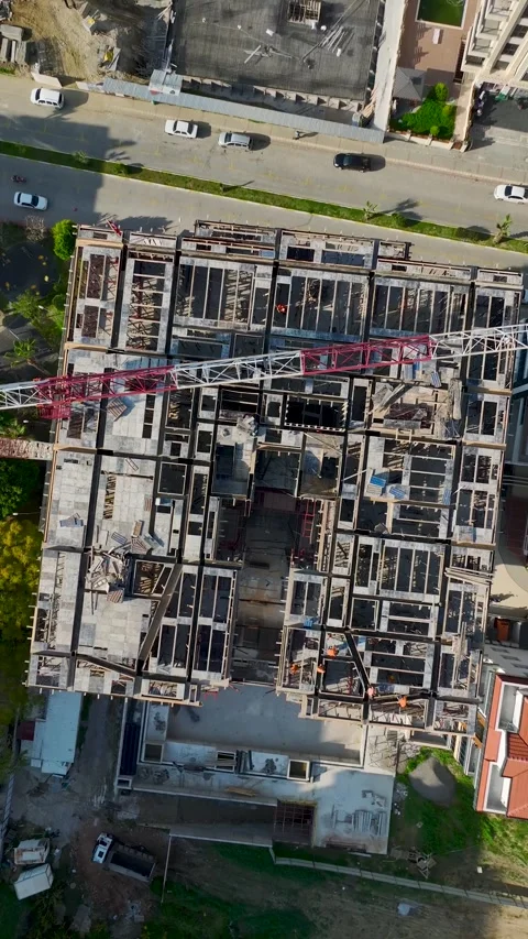 Vertical Drone View Construction Framework with Repetitive Patterns and Strong Stock Footage 341744141