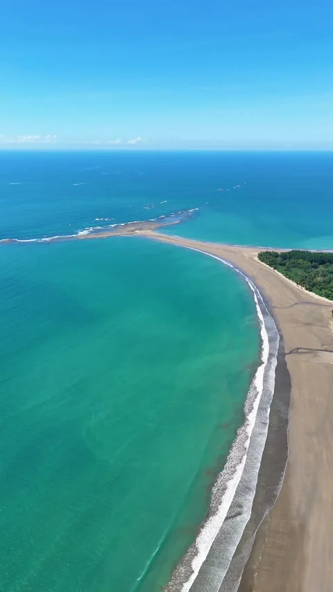 Vertical Drone View of Whale Tail Formation from High Altitude, Uvita Stock Footage 328598419