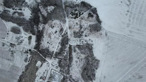 Vertical drone of winter 写真素材