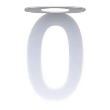 Vertical drop shadow number 0 ZERO 3D Stock Illustration