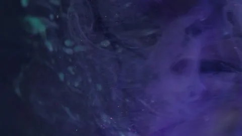 Vertical dye spill blur paint wave sparkling cube Stock Footage 332629063