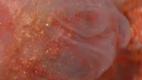 Vertical dye spill blur paint wave sparkling mix Video stock 333810356