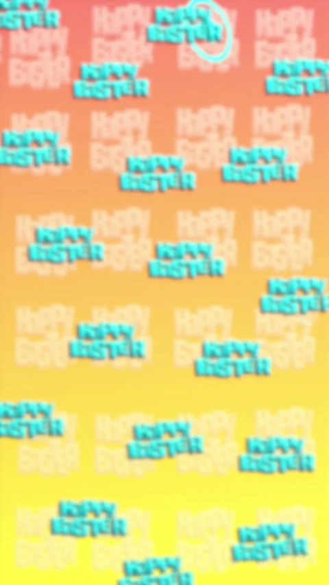 Vertical easter background blured colorfull backdrop with signs happy easter Stock Footage 300973726
