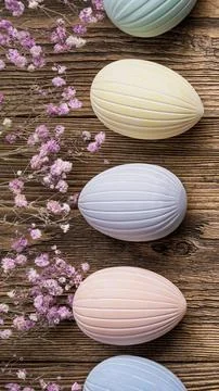 Vertical Easter background pastel eggs Stock-Fotos