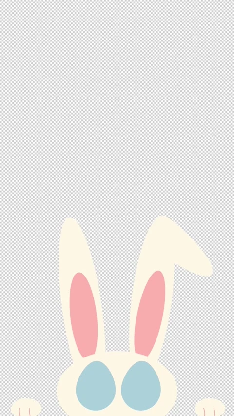 Vertical Easter Bunny Animation with Egg Eyes and Transparent Background Stock Footage 329541961