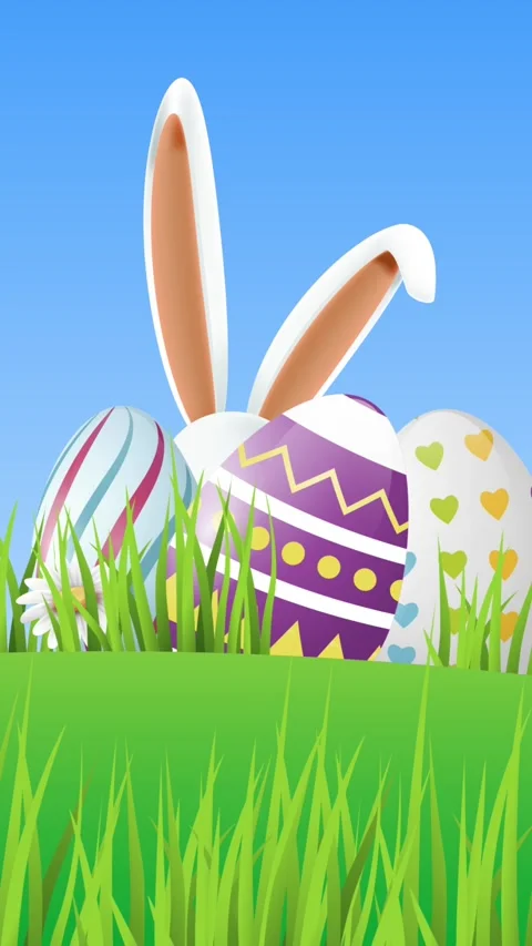 Vertical Easter Sunday Animation Background Stock Footage 341878985