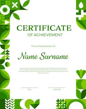 Vertical ecology business certificate with pattern 스톡 일러스트