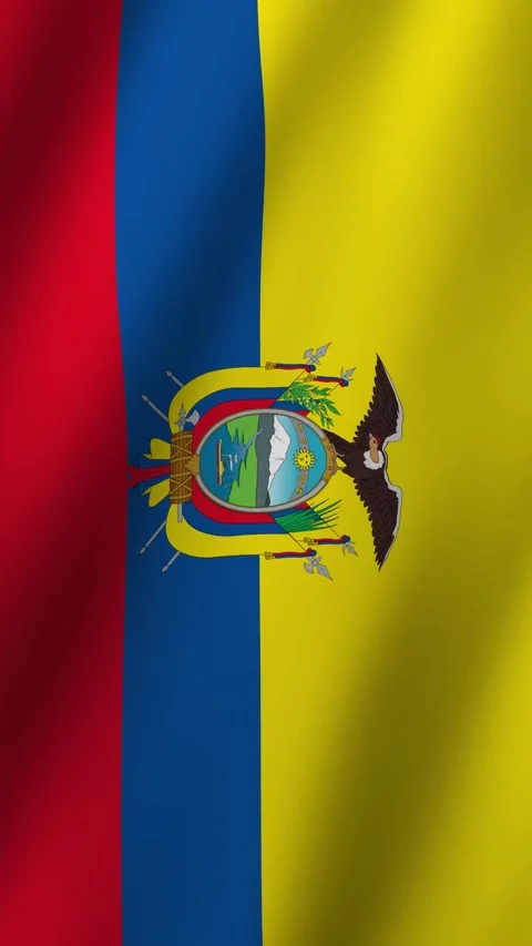 Vertical Ecuador Flag Animated 4k video Stock Footage 297200725