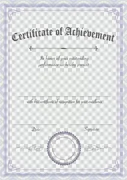 Vertical elegant certificate of achievement template for outstanding perfor.. Stock Illustration