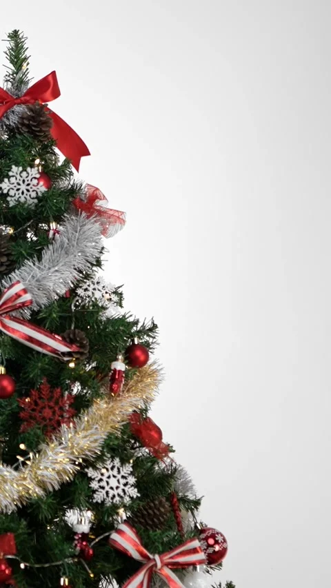 Vertical The elegant contemporary Christmas tree at home. Happy Xmas Stock Footage 292301242