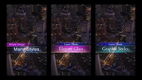 Vertical Elegant Glass Lower Thirds Stock After Effects