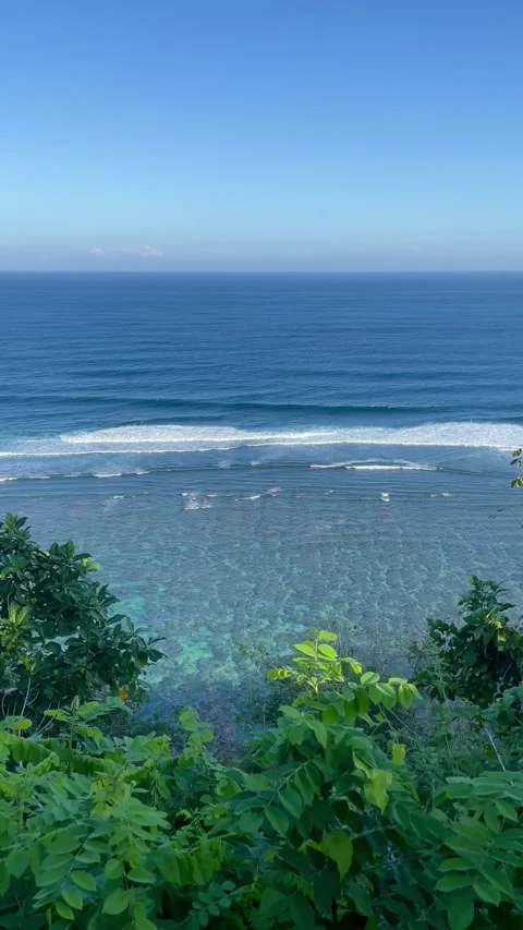 Vertical Elevated View of Tropical Ocean and Coral Reef in Bali Stock Footage 337336272