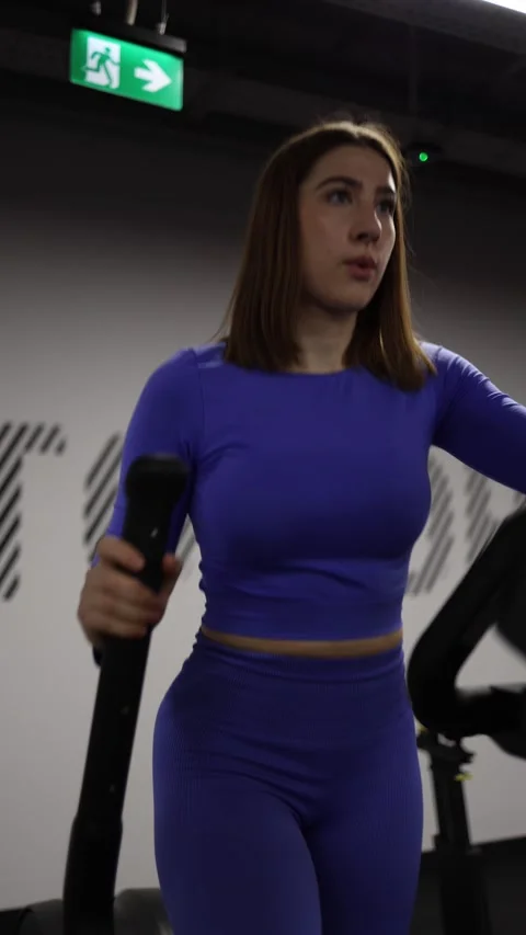 Vertical elliptical cardio workout Video stock 328995964