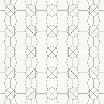 Vertical elongated hexagonal mesh seamless pattern in minimal line design Stockillustratie