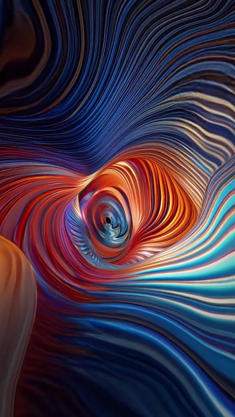 A vertical endless loop of animated psychedelic elastic texture tunnel. Stock Footage 281547888