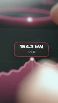 Vertical energy analytics chart highlights data center usage at 164.3 Stock Photos