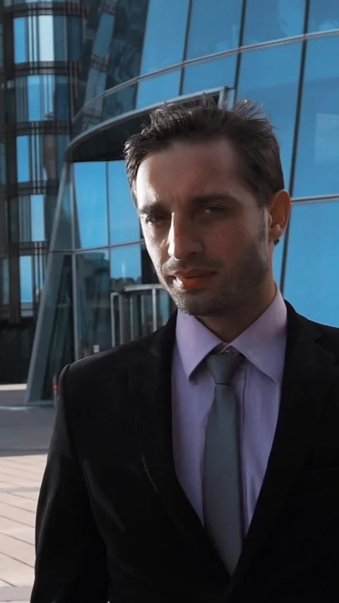 Vertical of Epic shot of three serious businesspeople Stock Footage 305488529