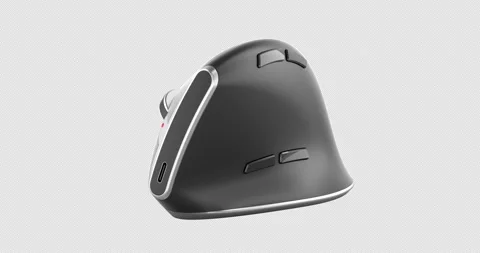 Vertical ergonomic computer mouse rotation animation seamlessly loopable. 3.. Stock Footage 327412131