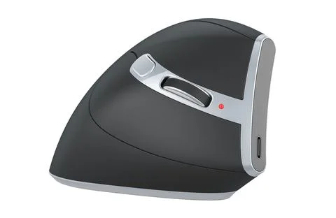 Vertical Ergonomic Wireless Computer Mouse, 3D rendering Illustrazione stock