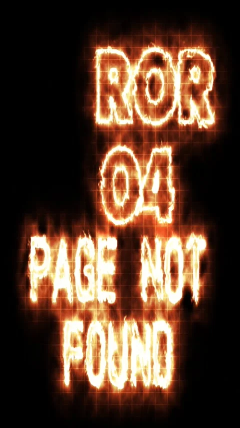Vertical error 404 page not found fire text sign Stock Footage 300362693