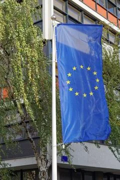 Vertical EU flag Foto stock