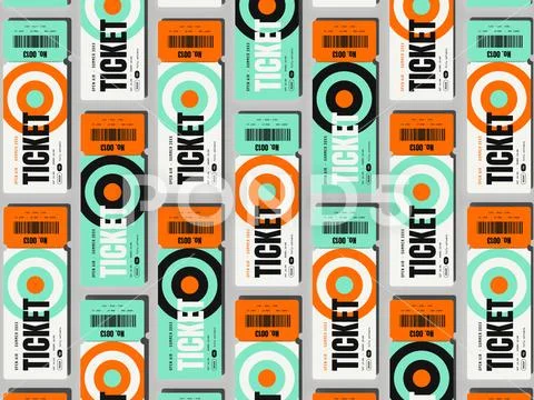 Vertical Event Ticket Pattern Mockup PSD Template