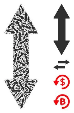 Vertical Exchange Arrow Icon Recursive Collage Stock Illustration