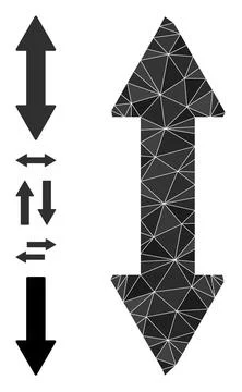 Vertical Exchange Arrow Triangle Icon and Other Icons 스톡 일러스트