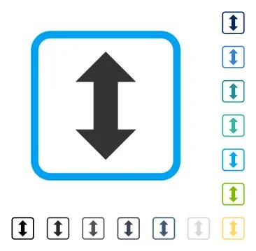 Vertical Exchange Arrows Framed Vector Icon Stock Illustration