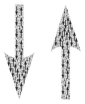 Vertical Exchange Arrows Recursion Mosaic of Itself Icons Stock Illustration