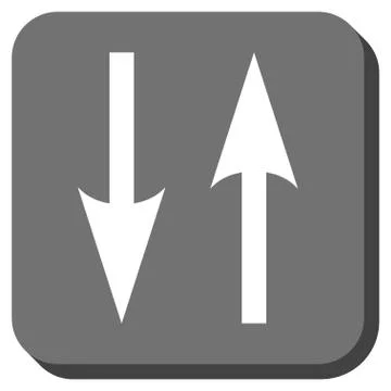 Vertical Exchange Arrows Rounded Square Vector Icon Illustrazione stock
