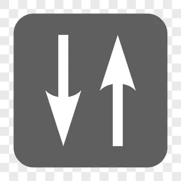 Vertical Exchange Arrows Rounded Square Button Stock Illustration